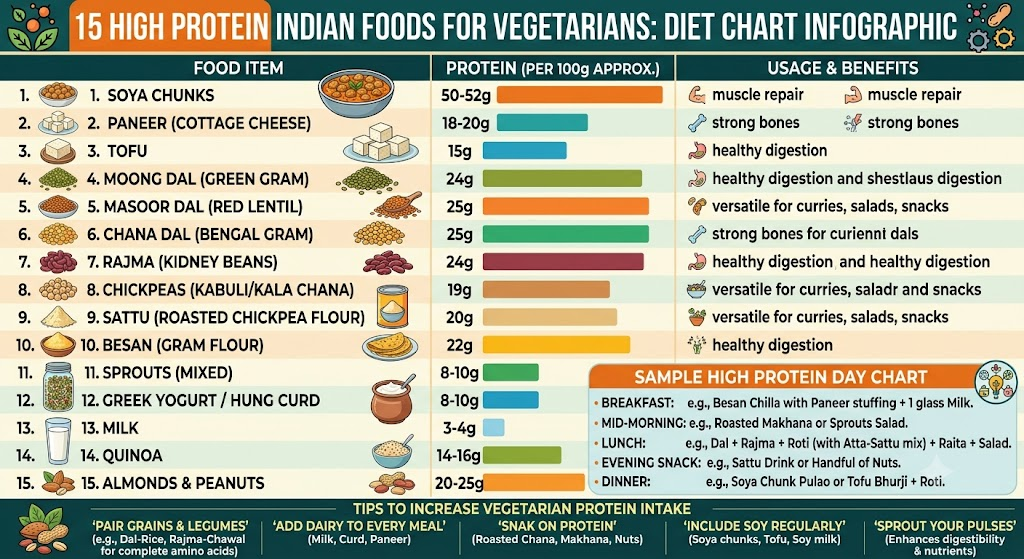 15 High-Protein Indian Foods for Vegetarians (Best 2026 Diet Guide)